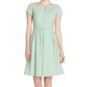 Ellen Tracy Mint Green Cutout Fit and Flare Dress